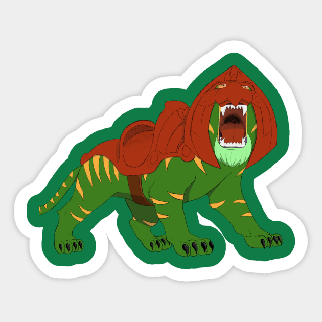 Battle Cat! 80scartoons Sticker TeePublic